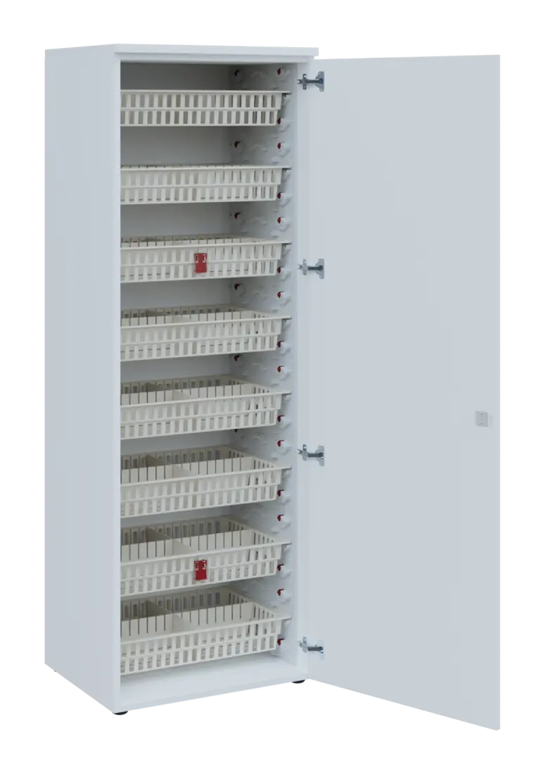 EUROMEDICA D - 66/M ABS skříň léková boxová, 1-dveřová, pravá, 1950x660x535, korpus bílý, dvířka bíl